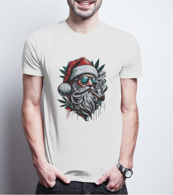 Santa Claus Smoking Weed Marijuana Christmas Holiday T-Shirt