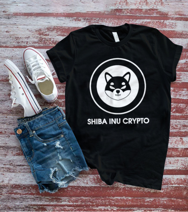 Shiba Inu Crypto Dog Meme Coin Logo Circle Emblem T-Shirt