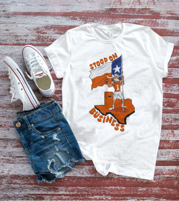 Stood On Business Texas Longhorns Mascot Holding Lone Star Flag T-Shirt
