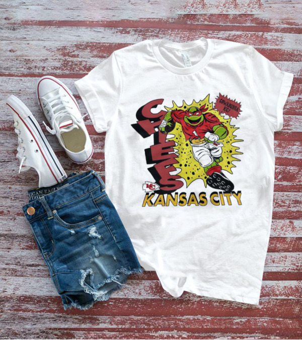 Cowabunga KC Teenage Mutant Ninja Turtles Raphael Kansas City Chiefs T-Shirt