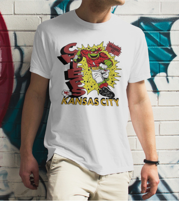 Cowabunga KC Teenage Mutant Ninja Turtles Raphael Kansas City Chiefs T-Shirt