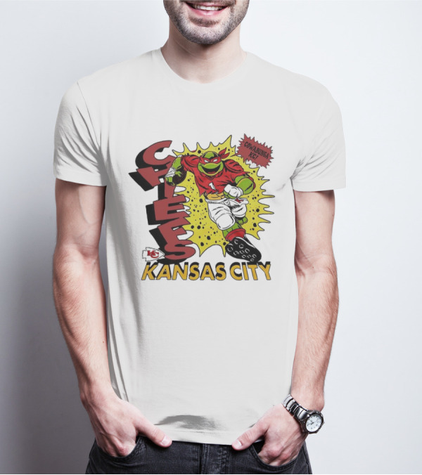 Cowabunga KC Teenage Mutant Ninja Turtles Raphael Kansas City Chiefs T-Shirt