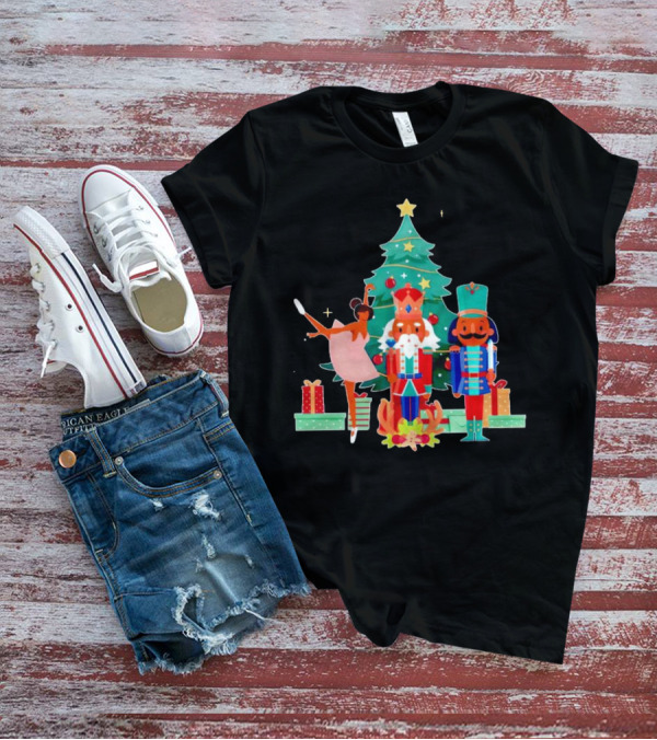 The Nutcracker Characters With Christmas Tree And Gifts T-Shirt