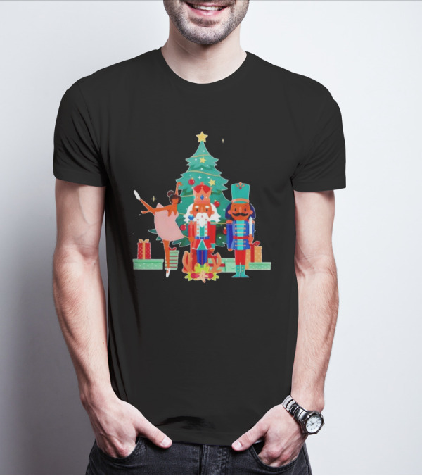 The Nutcracker Characters With Christmas Tree And Gifts T-Shirt