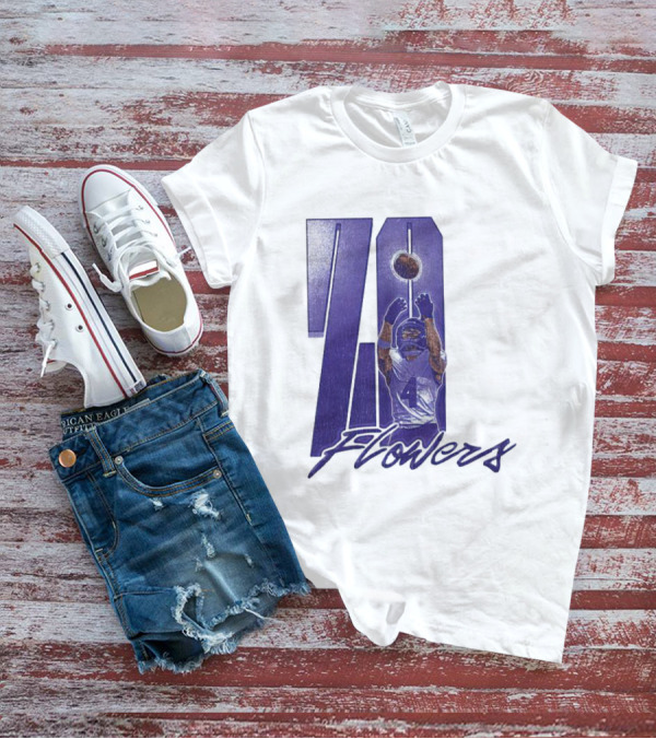 Zay Flowers Baltimore Football Catching Number 4 T-Shirt