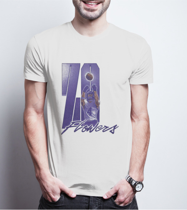 Zay Flowers Baltimore Football Catching Number 4 T-Shirt