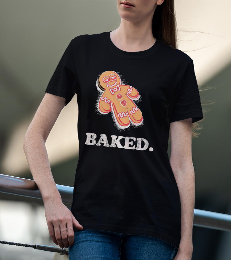 Baked Gingerbread Christmas Cookie Humor T-Shirt