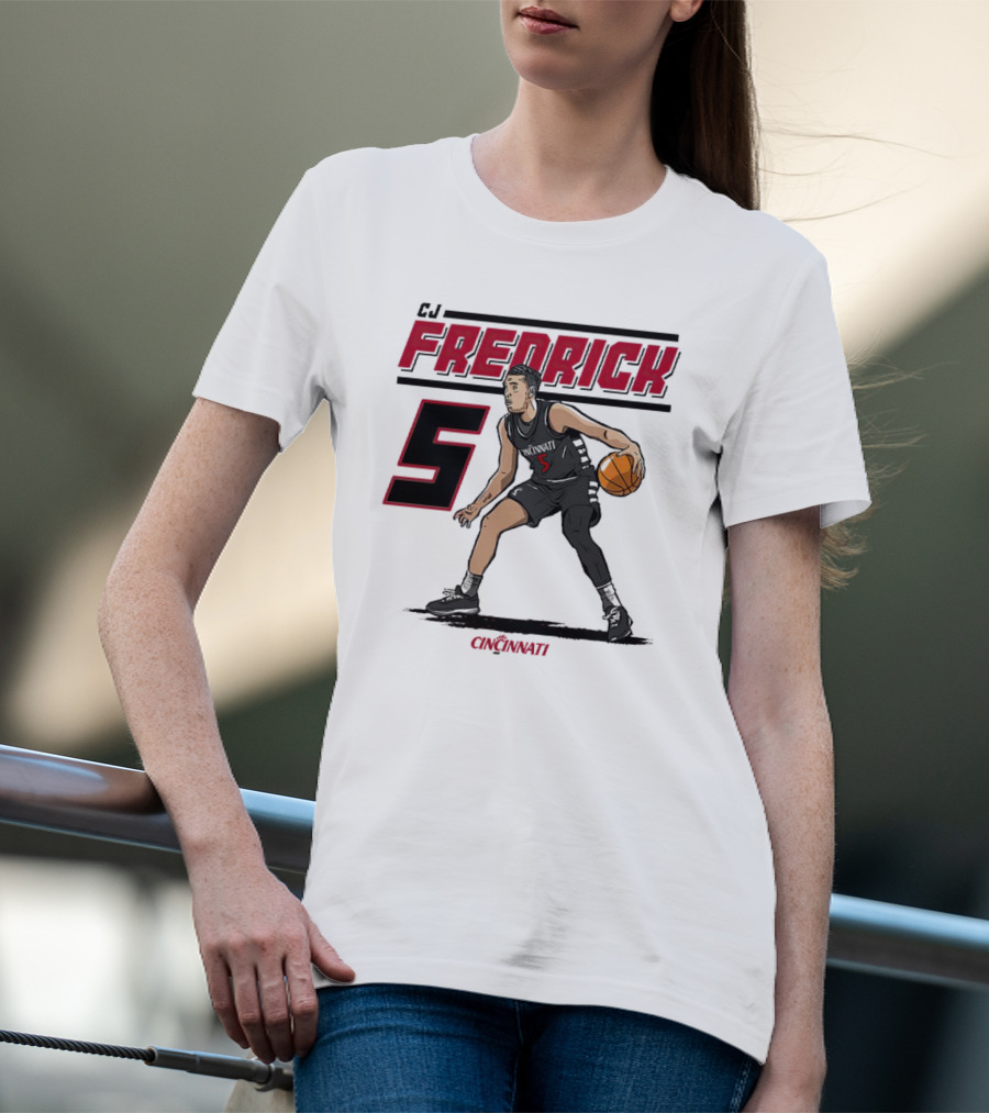 CJ Fredrick Cincinnati Basketball Number 5_ACTION T-Shirt