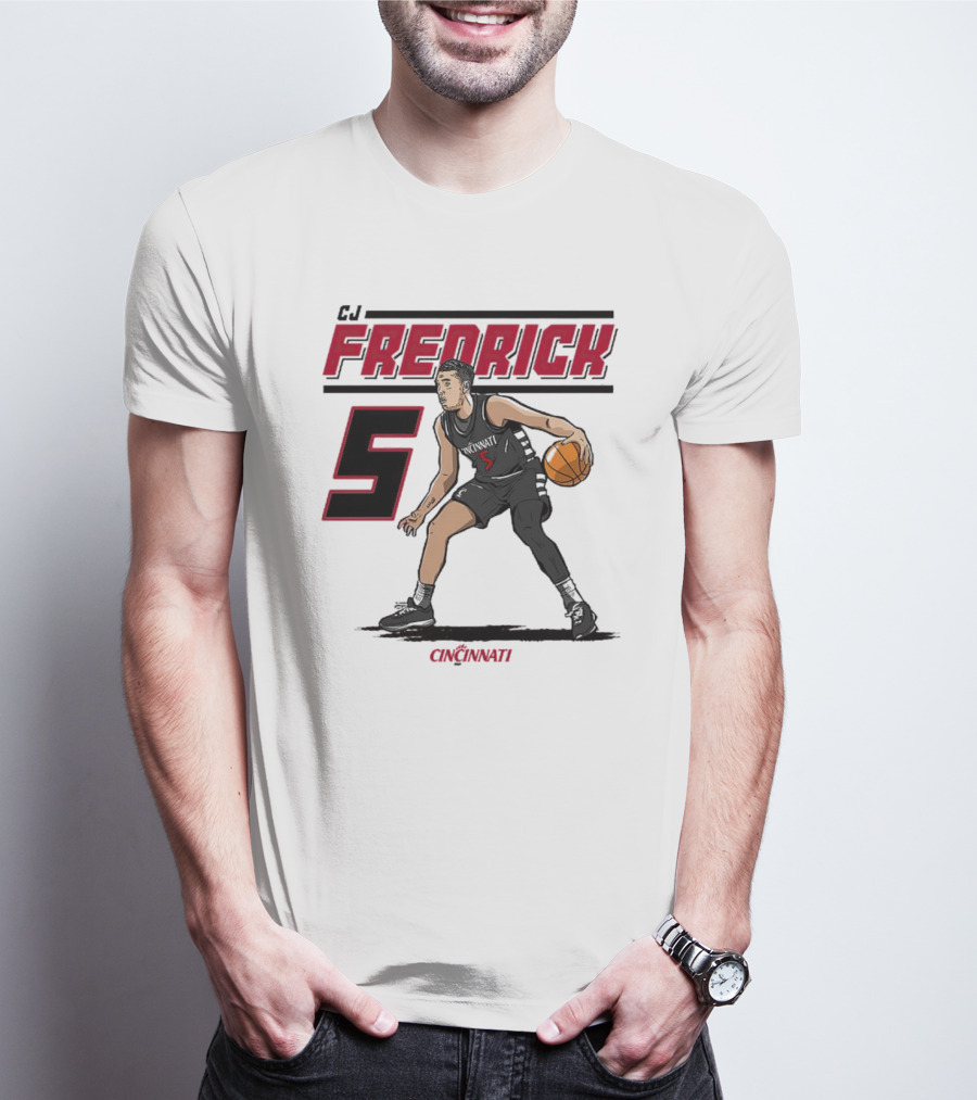 CJ Fredrick Cincinnati Basketball Number 5_ACTION T-Shirt