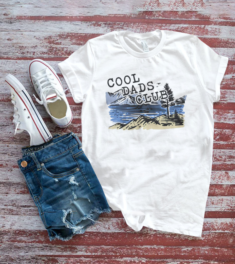 Cool Dads Club Mountain Lake Scenery T-Shirt