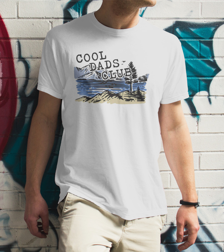 Cool Dads Club Mountain Lake Scenery T-Shirt