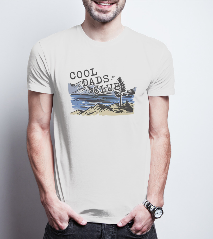 Cool Dads Club Mountain Lake Scenery T-Shirt