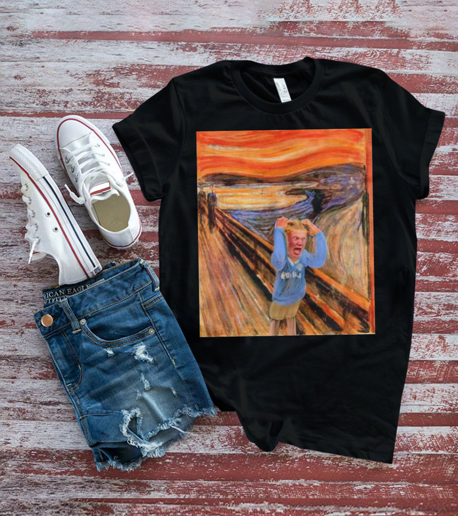 Erling Haaland Scream Painting Parody Munch Influence T-Shirt