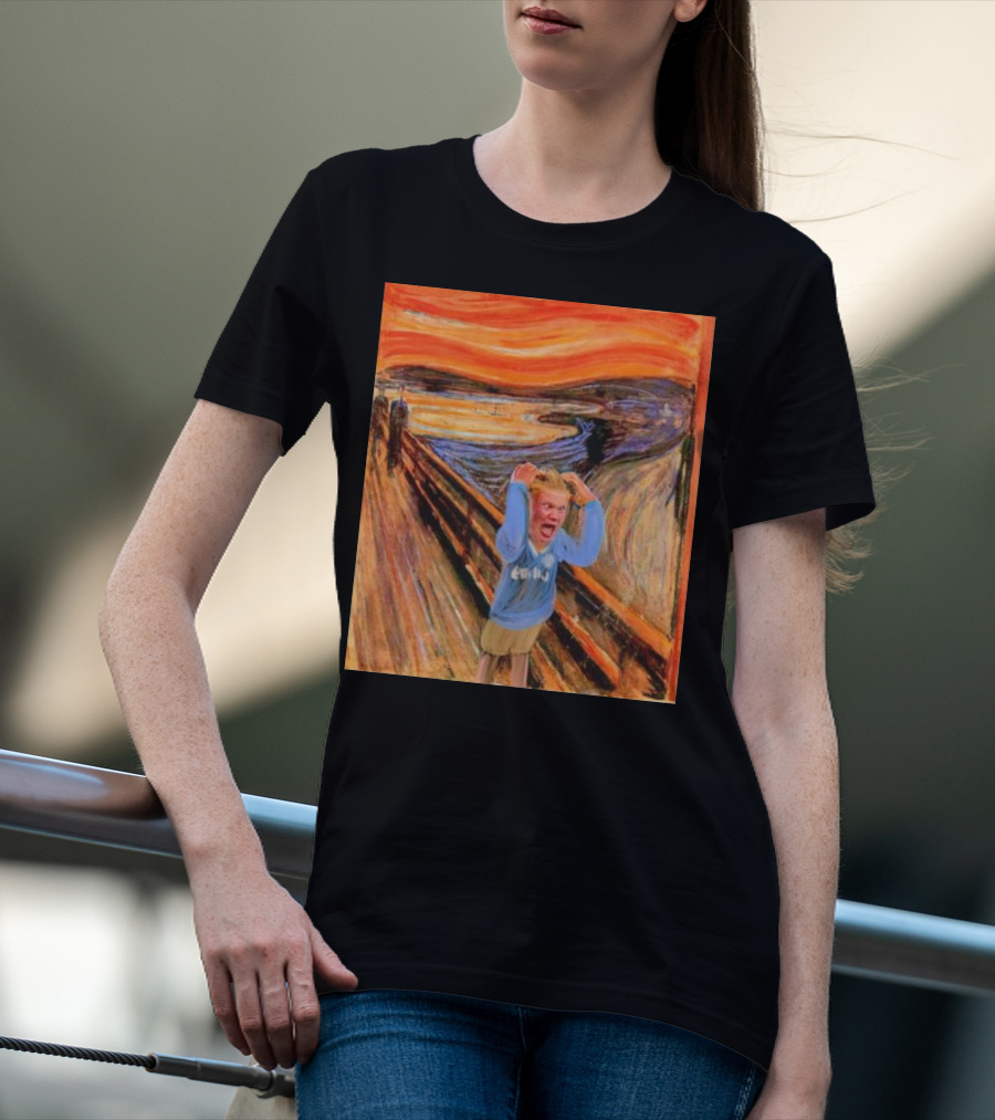 Erling Haaland Scream Painting Parody Munch Influence T-Shirt