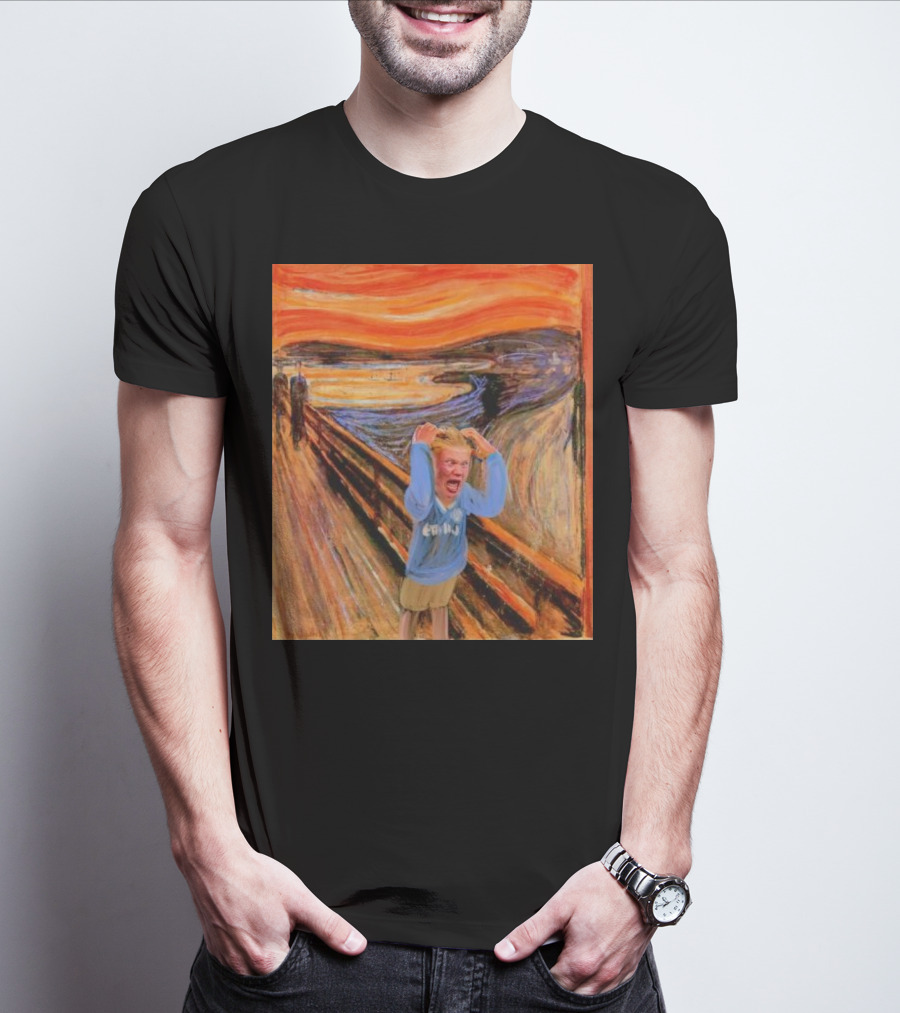 Erling Haaland Scream Painting Parody Munch Influence T-Shirt