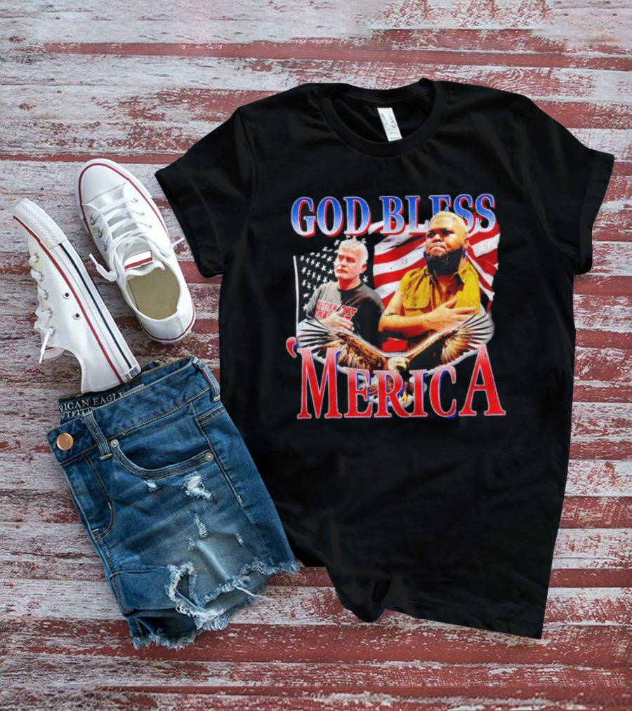 GOD BLESS ‘MERICA Vintage American Flag And Bald Eagle T-Shirt