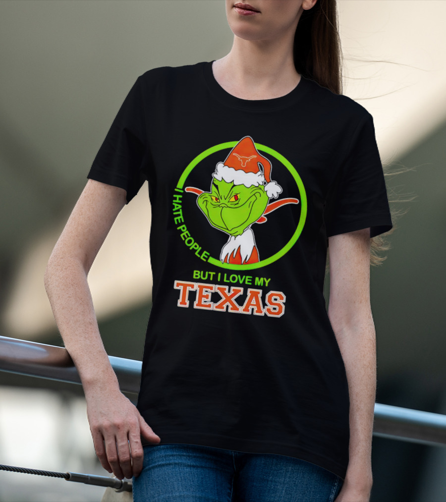 Grinch I Hate People But I Love My Texas Longhorns T-Shirt