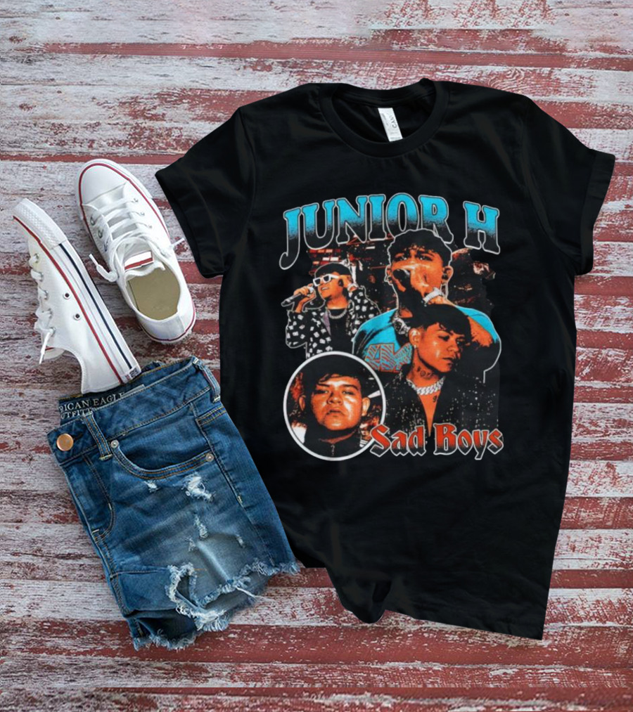 Junior H Sad Boys Vintage Concert Collage T-Shirt