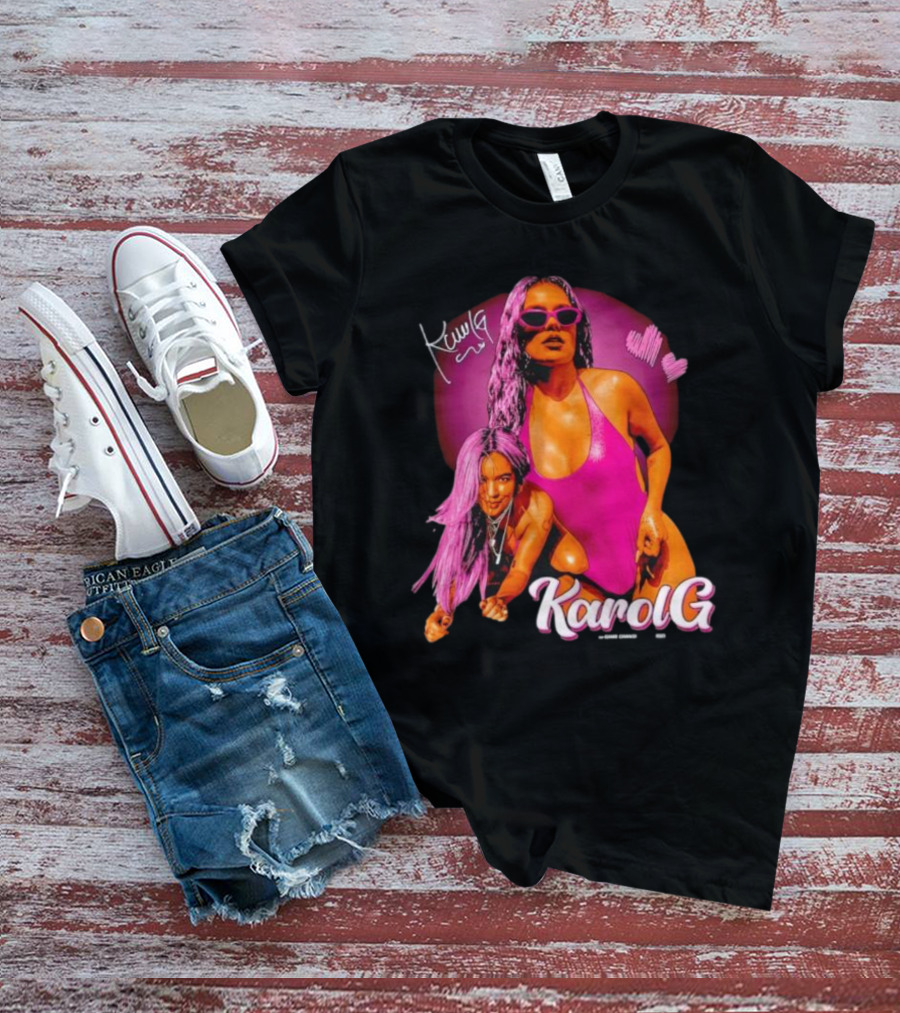 Karol G Signature Neon Pink Retro Style Fashion T-Shirt