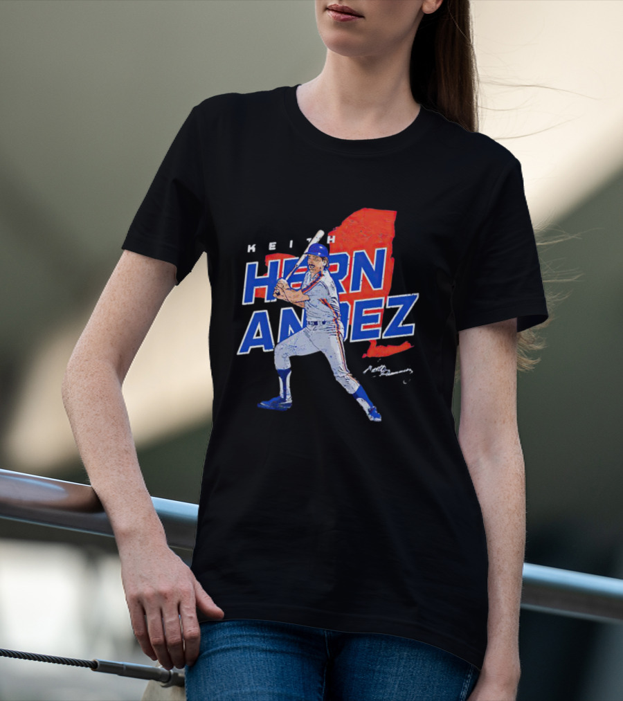 Keith Hernandez New York Player Signature Map T-Shirt