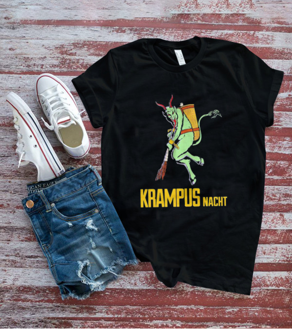 KRAMPUS NACHT Vintage Green Demon With Basket And Birch Bundle T-Shirt