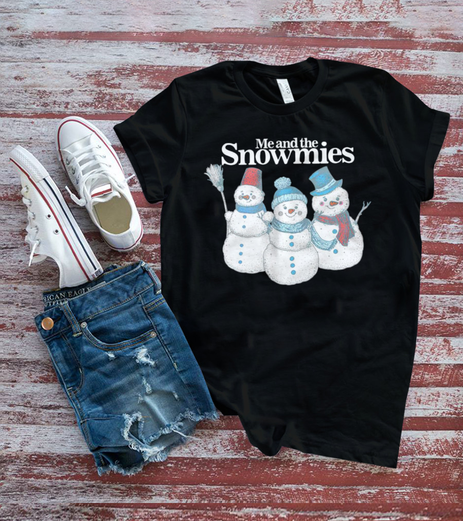 Me And The Snowmies Christmas Trio With Brooms And Hats T-Shirt