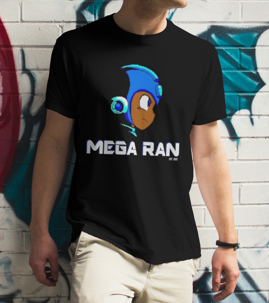 Mega Ran 8-bit EST. 2007 Retro Gaming Character T-Shirt
