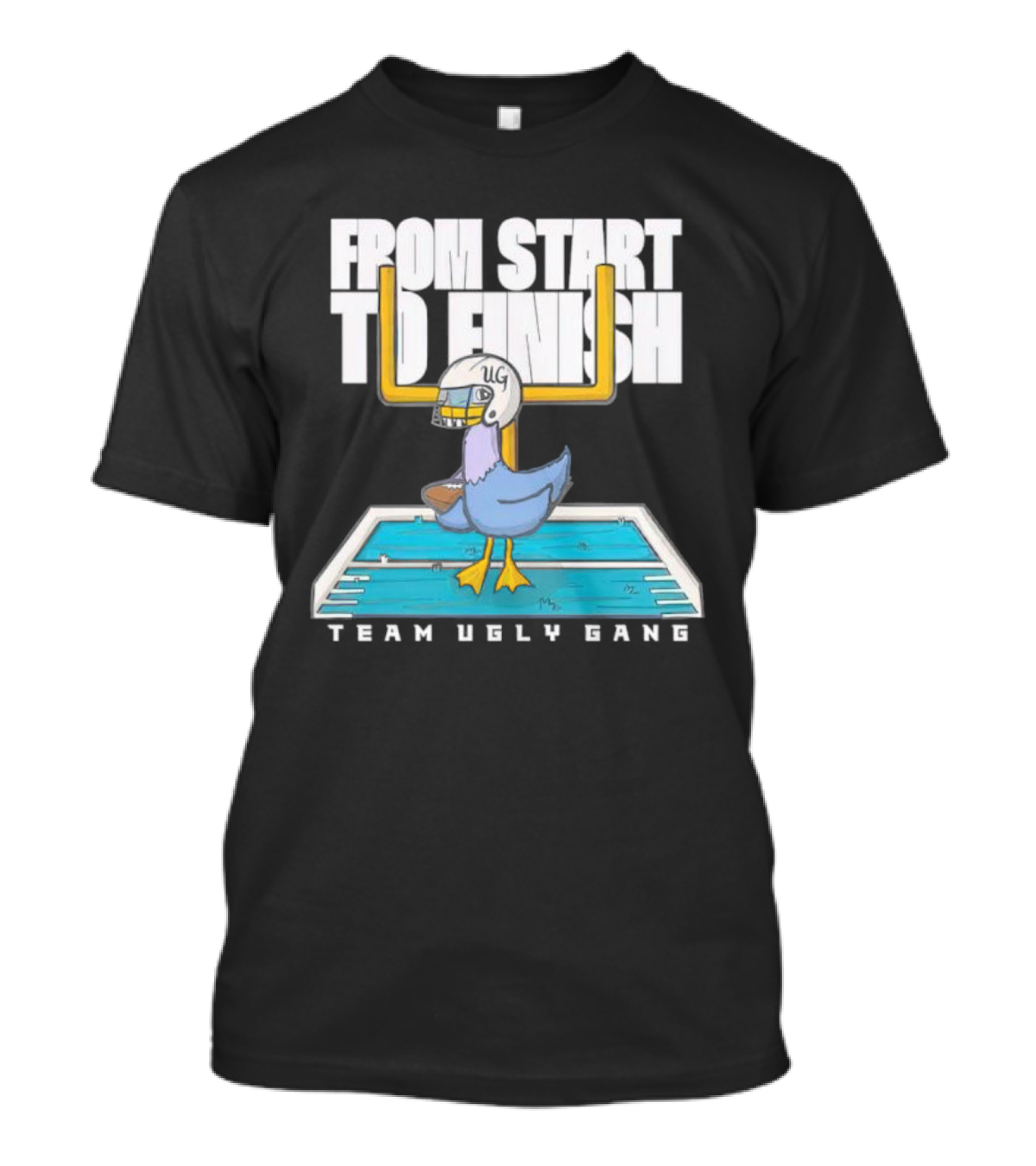 From Start To Finish Team Ugly Gang Duck Football Helmet T-Shirt