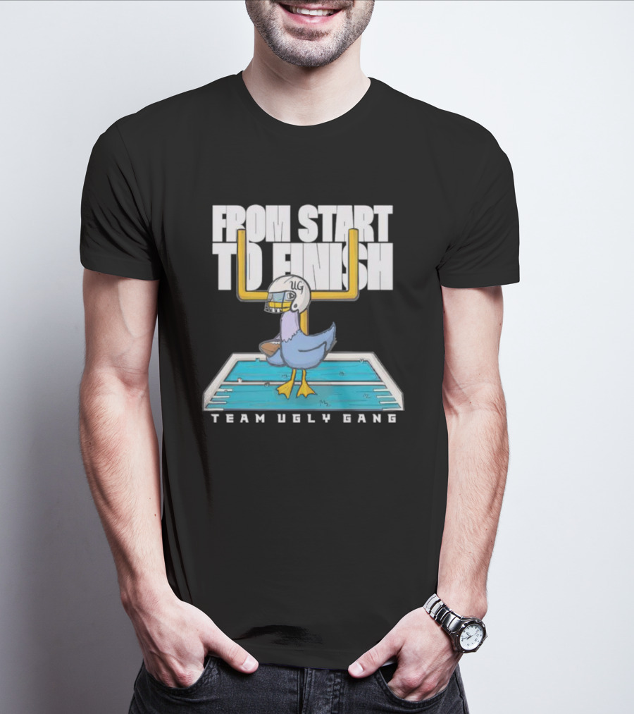 From Start To Finish Team Ugly Gang Duck Football Helmet T-Shirt