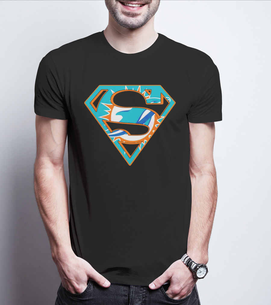 Miami Dolphins Superman Shield Emblem T-Shirt