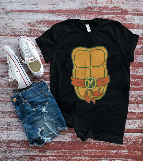 Michelangelo Turtle Shell Chest Ninja Belt M T-Shirt