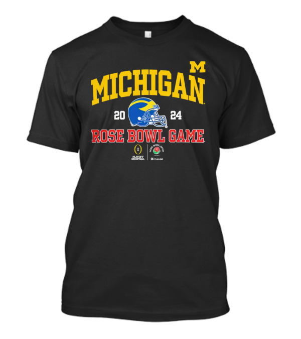 Michigan Wolverines 2024 Rose Bowl Game Playoff Semifinal Prudential T-Shirt