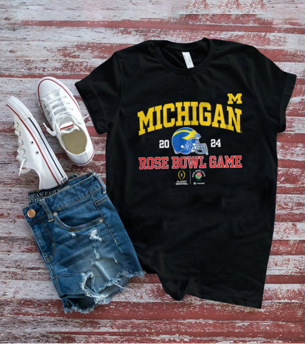 Michigan Wolverines 2024 Rose Bowl Game Playoff Semifinal Prudential T-Shirt