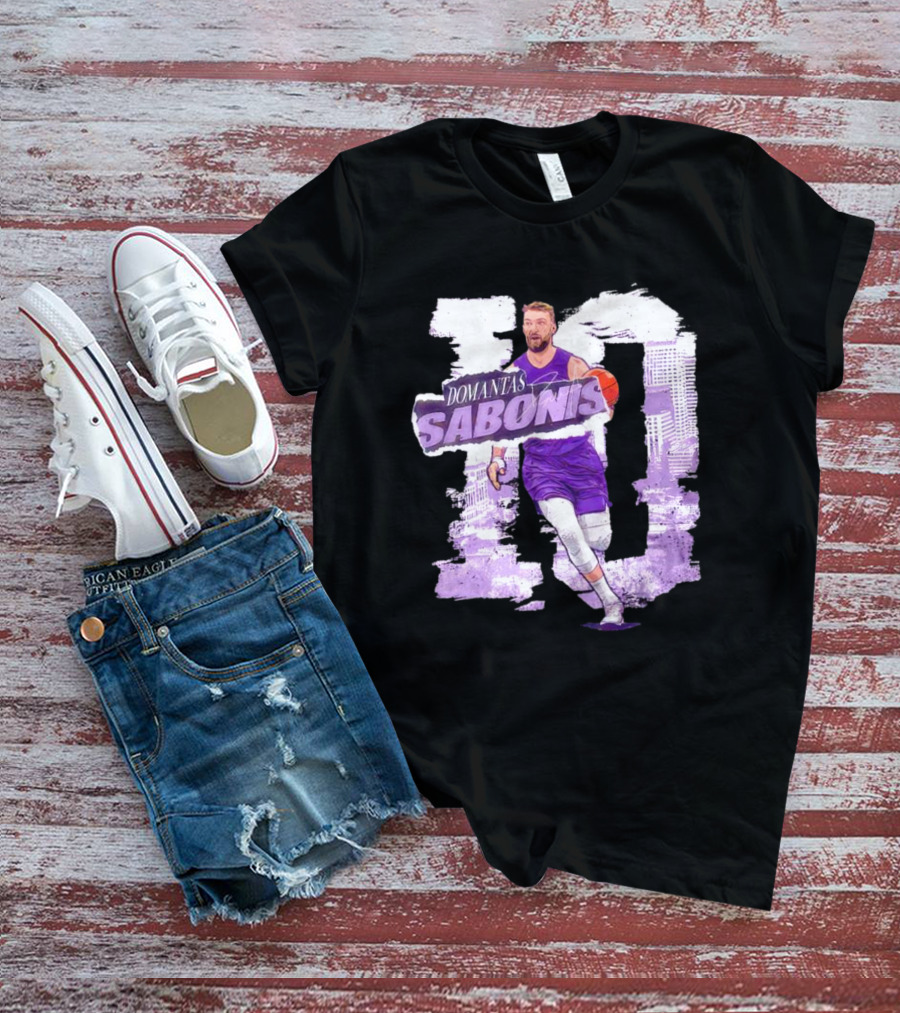 Domantas Sabonis Sacramento Basketball Purple T-Shirt