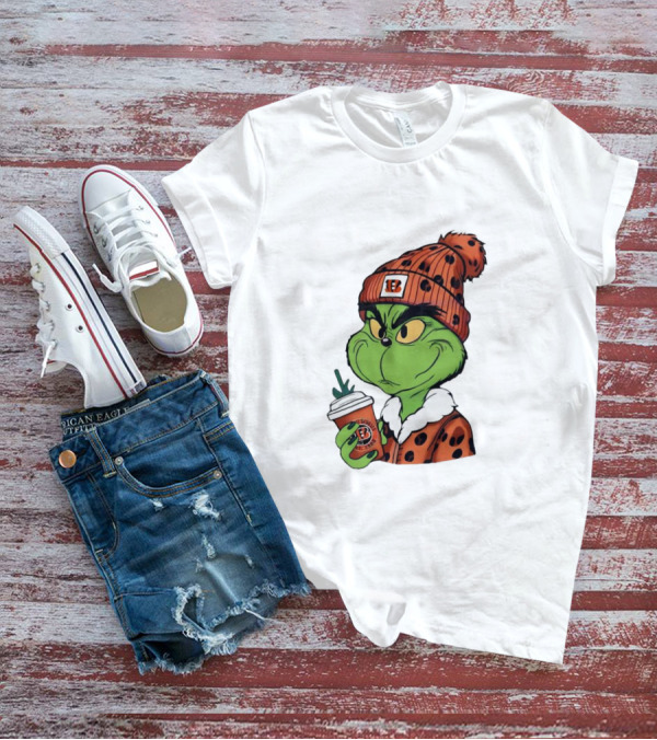 Grinch Boujee Cincinnati Bengals Football Fan Holiday T-Shirt