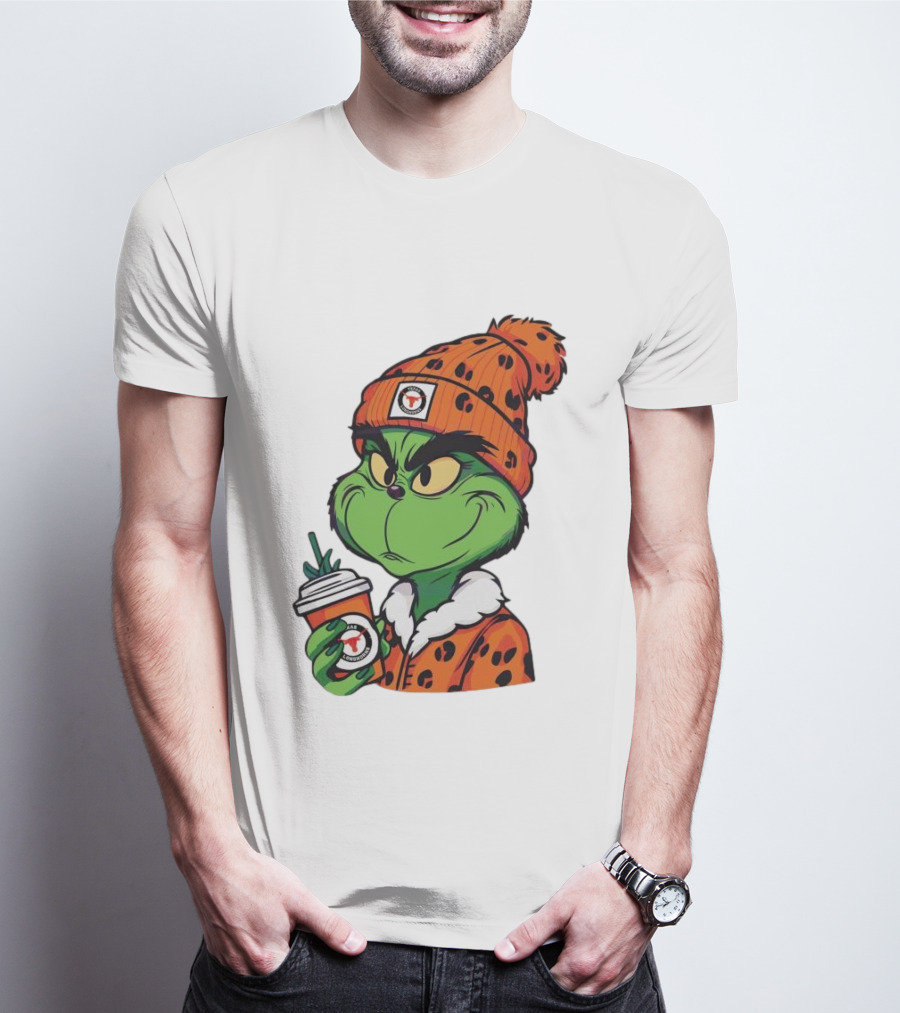Grinch Boujee Texas Longhorns Cozy Coffee Lover T-Shirt