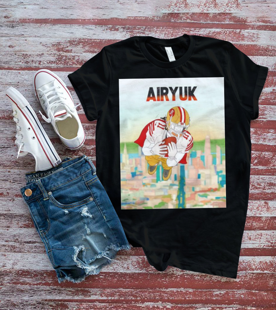 Rita Oak Airyuk San Francisco Football Player Skyline Catching Ball T-Shirt