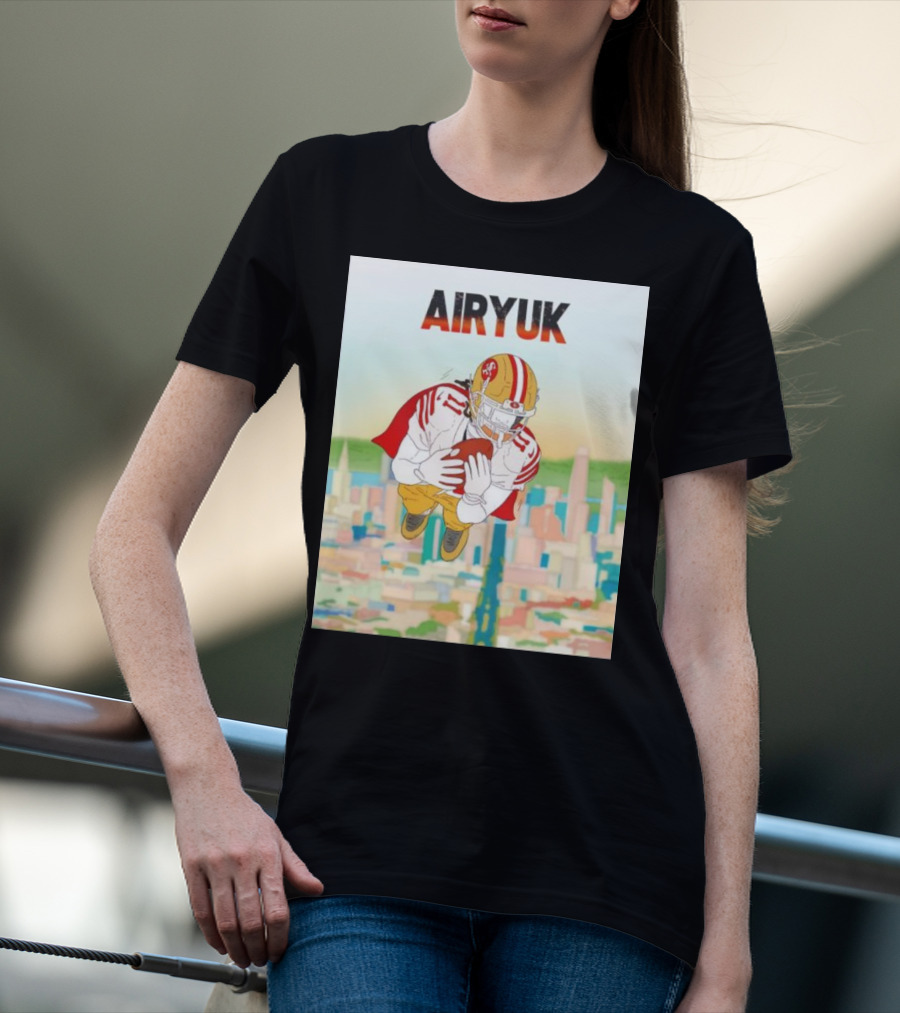 Rita Oak Airyuk San Francisco Football Player Skyline Catching Ball T-Shirt