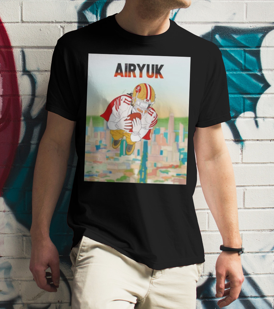 Rita Oak Airyuk San Francisco Football Player Skyline Catching Ball T-Shirt