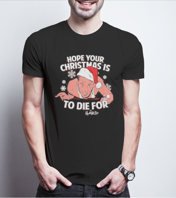 Hope Your Christmas Is To Die Hard Snowflakes Santa Hat Candle T-Shirt