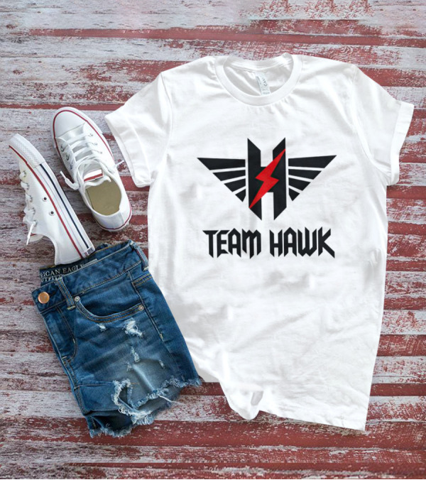 Team Hawk Red Lightning Logo With Winged H T-Shirt