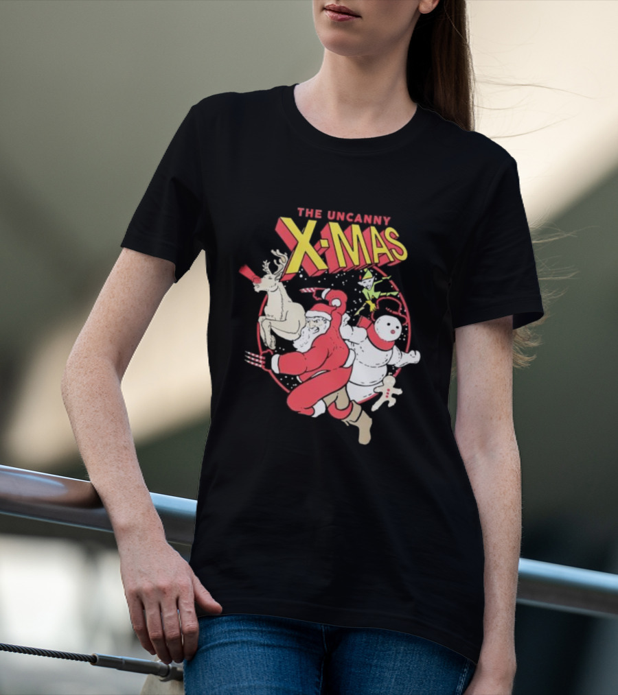 The Uncanny X-Mas Santa Snowman Reindeer Comic T-Shirt