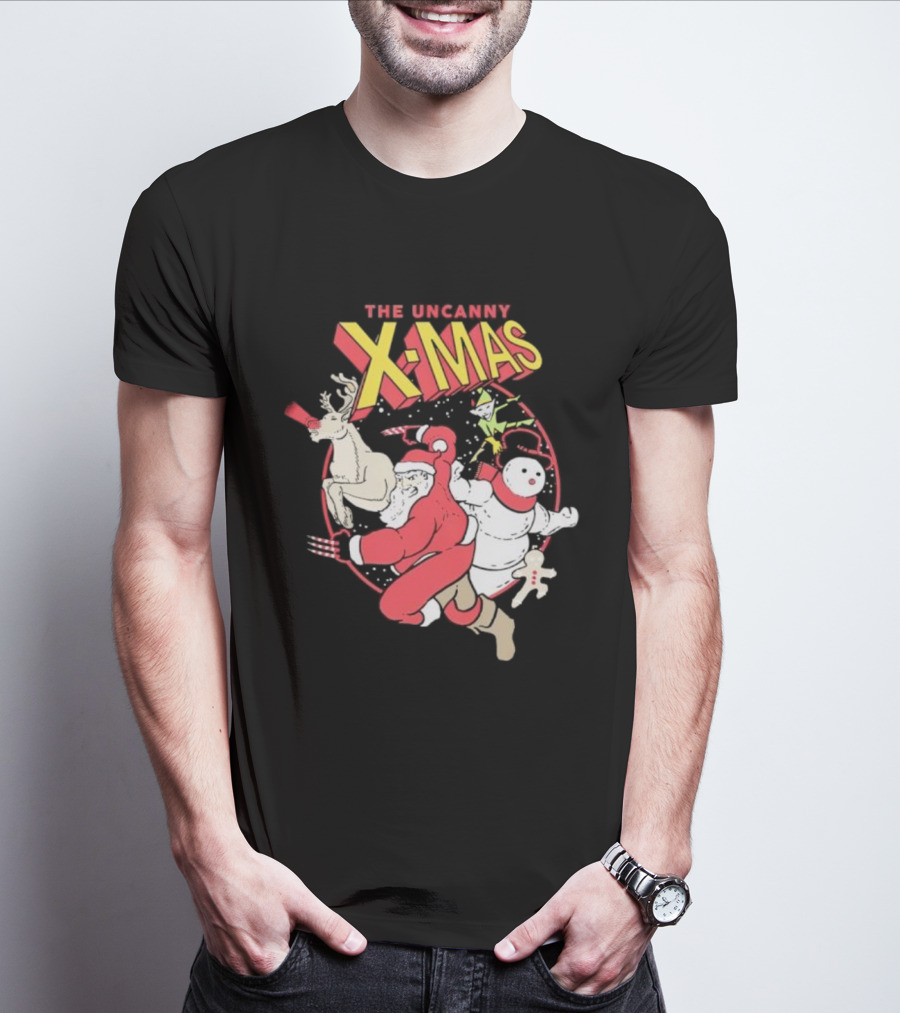The Uncanny X-Mas Santa Snowman Reindeer Comic T-Shirt