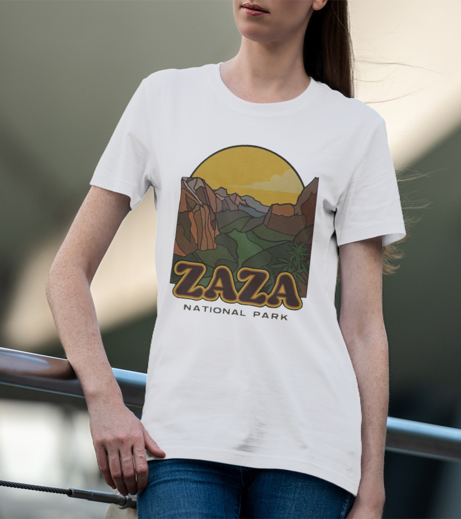 Zaza National Park Retro Landscape Scene T-Shirt