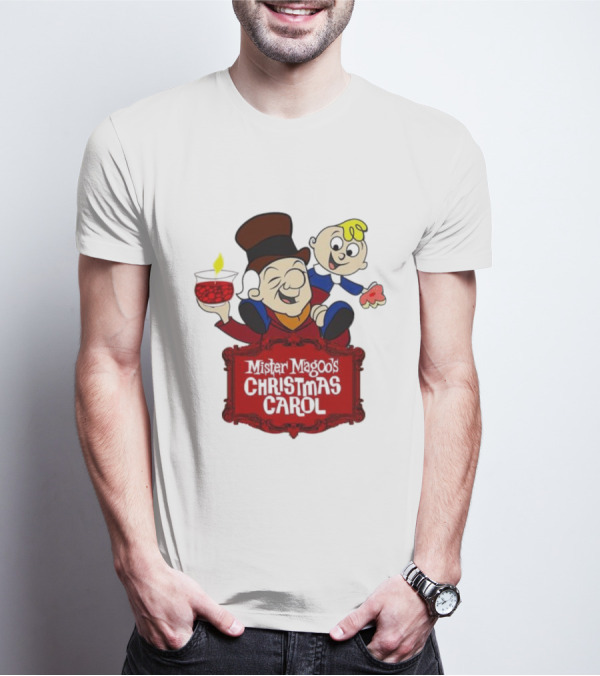 Mister Magoo's Christmas Carol Cartoon Illustration With Festive Characters T-Shirt
