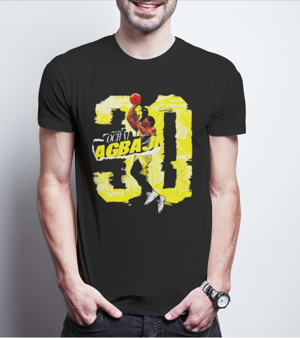 Ochai Agbaji 30 Utah Rough Basketball Dunk WHT Football T-Shirt