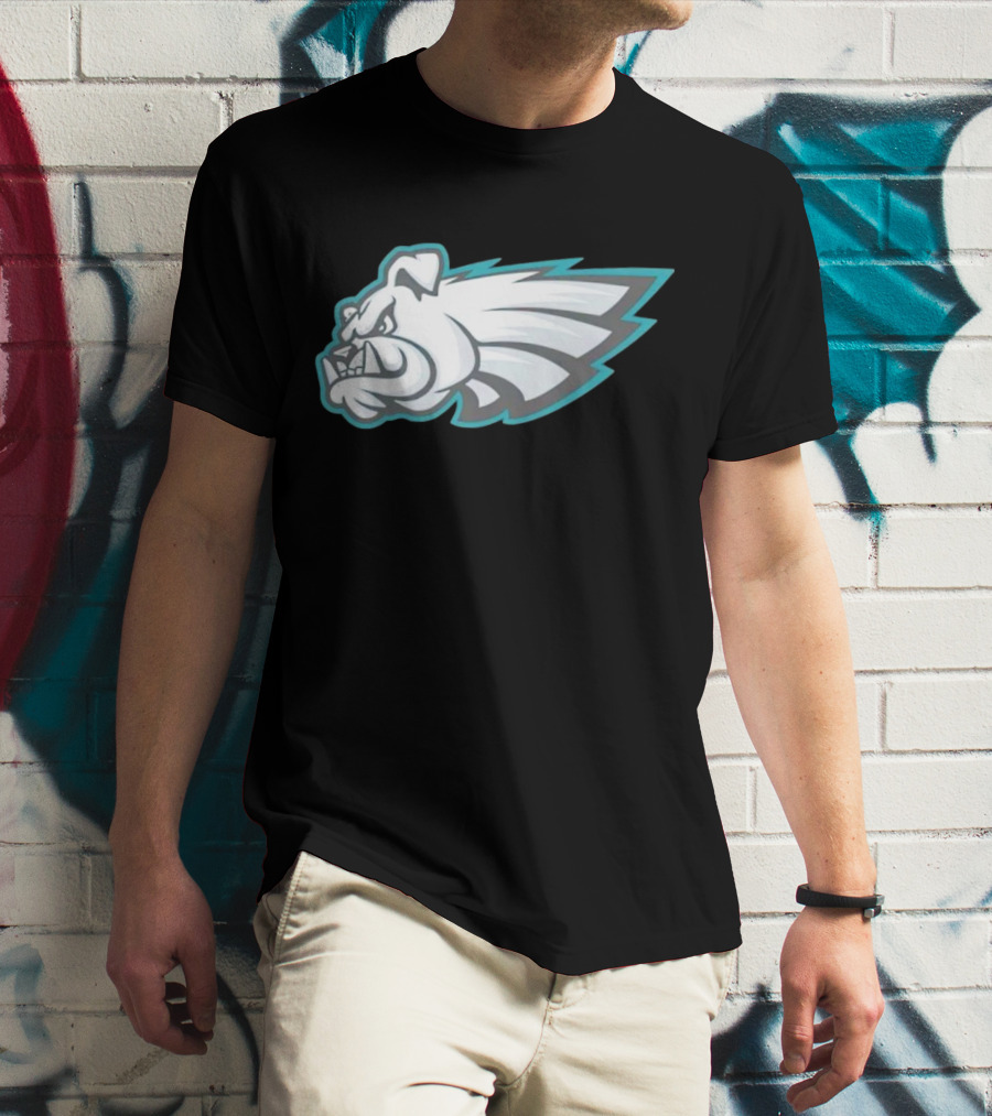 Philly Bulldogs Mascot Head With Wings T-Shirt