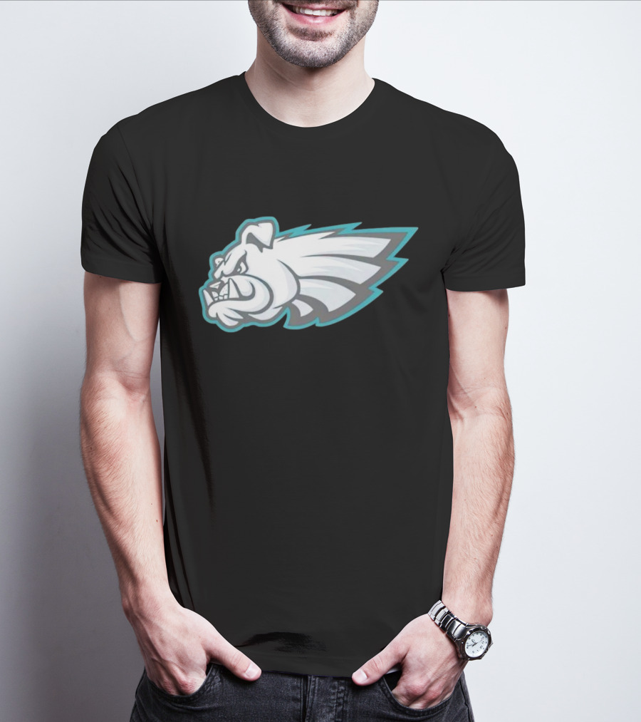 Philly Bulldogs Mascot Head With Wings T-Shirt