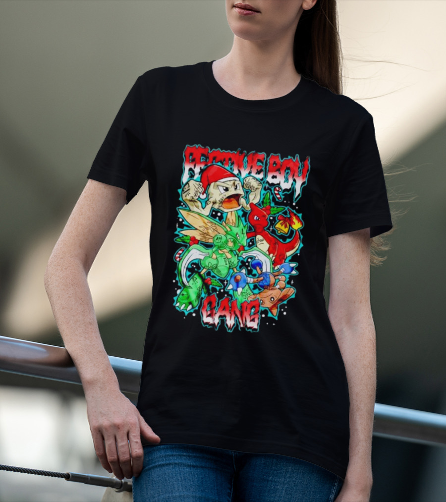 Festive Boy Gang Pokemon Holiday Mashup T-Shirt