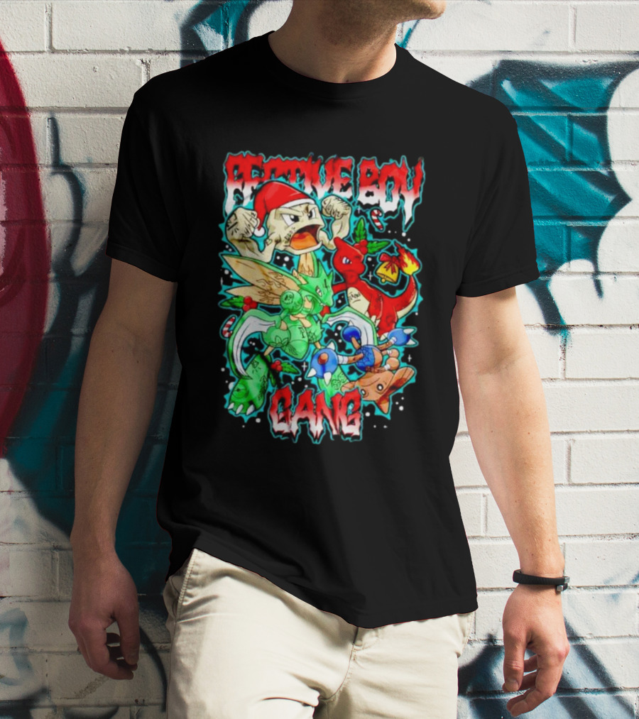 Festive Boy Gang Pokemon Holiday Mashup T-Shirt